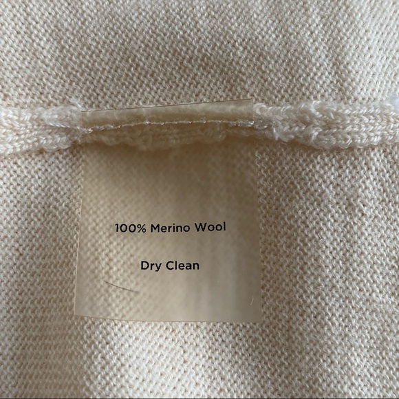 Talbots Cream Merino Wool Ruffle Cardigan Sweater - Picture 11 of 13